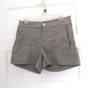 Athleta Trekkie Shorts 4" - Light Gray, Size 10 - Excellent Condition